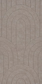 Panneau feutre lignes courbes taupe 60x30 cm