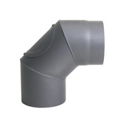 Livn kachelpijp bocht 90° enkelwandig antraciet Ø150 mm
