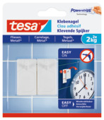 Tesa klevende spijker voor tegels en metaal wit 2 kg 2 stuks