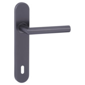 Ensemble de poignées de porte plaque de propreté ovale BB110 Porto aluminium
