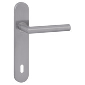 Ensemble de poignées de porte plaque de propreté ovale BB110 Porto aluminium