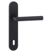 Ensemble de poignées de porte plaque de propreté ovale BB110 Porto noir