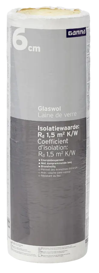 GAMMA glaswoldeken 6x60x833,5 cm 10 m² R=1,5 2 stuks (enkel in de winkel te koop)