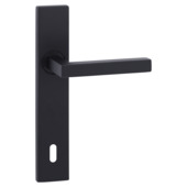 Ensemble de poignées de porte plaque de propreté carrée BB110 Vienne noir