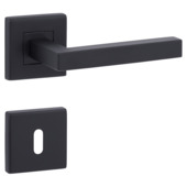 Ensemble de poignées de porte rosace carrée Vienne noir