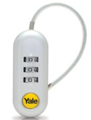 Cadenas bagage à chiffres Yale TSA avec flexible blanc