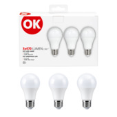 Ampoule poire OK E27 4,9W=40W non dimmable lot de 3