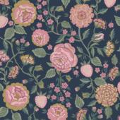 Papier peint intissé Cath Kidston Strawberry Garden bleu/rose motif 125500