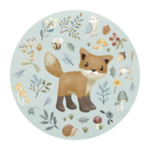Little Dutch behangcirkel Forest Friends blauw Ø 100 cm