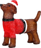 Kerstdecoratie kersthond acryl figuur met LED verliching 38x14,5x40,5 cm