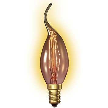 Ampoule Flamme Jaune 230V 25W - Culot E14, Forme Bougie, Calotte Argentée - 7