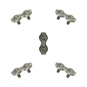 Dubbele staaldraadklem 2 mm inox 316 5 stuks