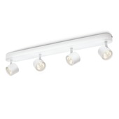 Support 4 spots Star Philips LED intégré 3W = 35W blanc