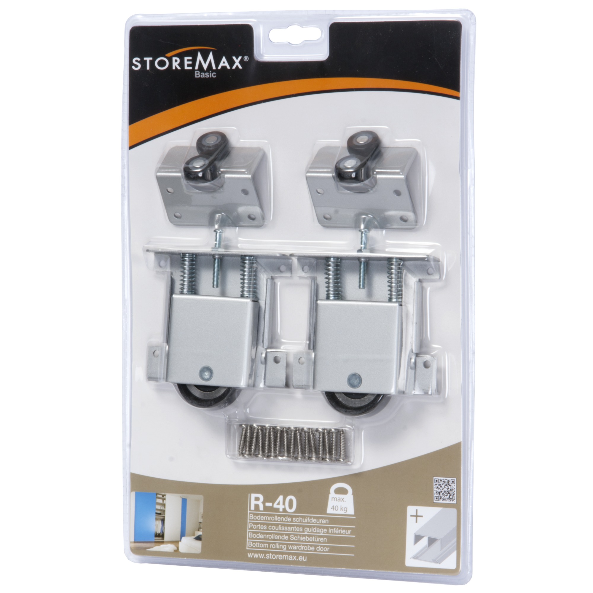 Jeu de roulettes pour portes coulissantes Storemax R40 | Rails ...